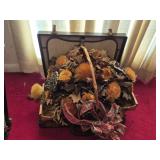 Decorative flower arrangement vintage suitcase