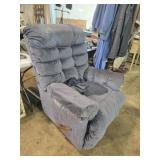 Blue rocking swivel recliner