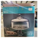 Canfield 2pc footed cake set