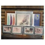 6 framed pictures
