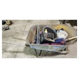 Wheelbarrow & misc contents