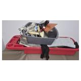 Caddy with misc work gloves tools and more