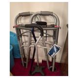 2 medical walkers and 2 canes