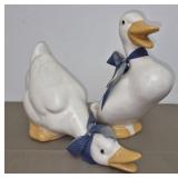 Two ceramic duck figurines