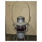 Vintage Red Glass Train Lantern