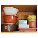 Shelf lot of Tupperware