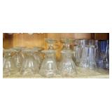 Shelf lot of sundae glasses and More