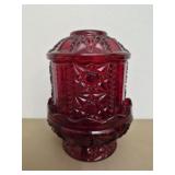 vintage Indiana Glass Stars & Bars Fairy Lamp