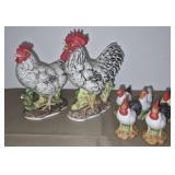 7 lefton porcelain decorative roosters