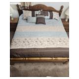 Wooden bed frame mattress box spring