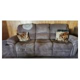 Lighter brown couch & pillows