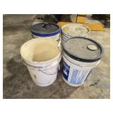 Lot of 4 mostly empty buckets