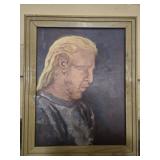 J Meyer Framed oil on canvas of a man