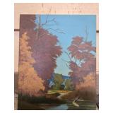 Oil on canvas of a pond