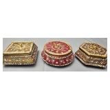 Lot of 3 beaded trinket boxes