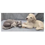 Sandra Brue gray cat & Lab pup Large