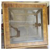 Wooden End table w glass top MATCH LOT 3