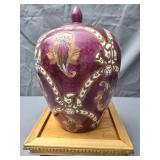 Oriental style ginger jar with stand