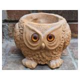 Small Heavy Pottery Owl Planter