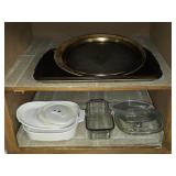 Cabinet of Cooking Pans Pyrex Baking Dishes Etc