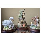 Chipmunk Red Squirrel & Swan Andrea Figurines