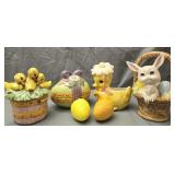 Lot of Easter ceramics decor duck has been