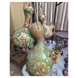 Lot of 3 hand painted gourds