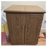Faux wood rolling cabinet