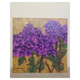 Oil on board painting of beautiful plants