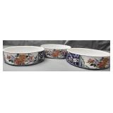Lot of 3 Shibata Porcelain Large Bowls from Japan