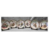 Lot of 6 Kutani japan small plates with stands