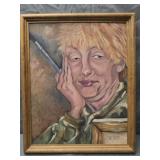 Framed Oil on canvas The Artist by Judy Meyer