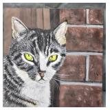 Acrylic on board Cat by J Meyer