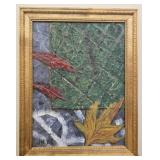 J Meyer Framed raised oil on board