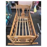 Wood baby cradle