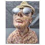 Handmade bust terra cottage signed J Meyer