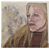 J Meyer Oil on board painting of a woman