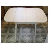 Small White Wooden Drop Leaf Table