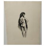 Signed and numbered art piece of a lady