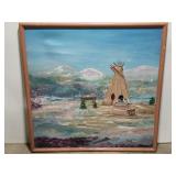 Laura Robinson Indian lady acrylic painting **