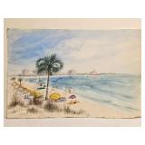 Watercolor Painting of Beach UNKNOWN ARTIST