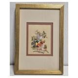 Framed Silk Cruelle Rooster Picture