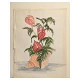 Watercolor Painting of Floral Shell UNKNOWN ARTIST
