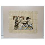 Egyptian papyrus of Pharoah riding in a chariot