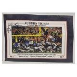 Auburn tiger signed football poster wes byron