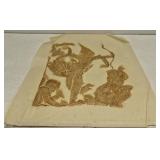 vintage Thai temple rubbing on paper