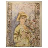 Signed Stunning Edna Hibel FLORA Print