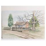 Painting of Home in Alabama Signed Laura Robinson