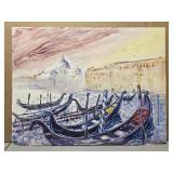 Watercolor like painting of boats