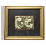 Vintage cartographic reproduction of the world map